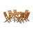 7 Piece Patio Dining Set Consist of a Rectangle Outdoor Acacia Wood Table and 6 Folding Side Chairs, Natural Oil