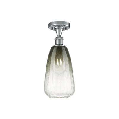 Ballston - Brookhaven Almond - 1 Light 6" Semi-Flush Mount - Polished Chrome Finish - Slate Shade