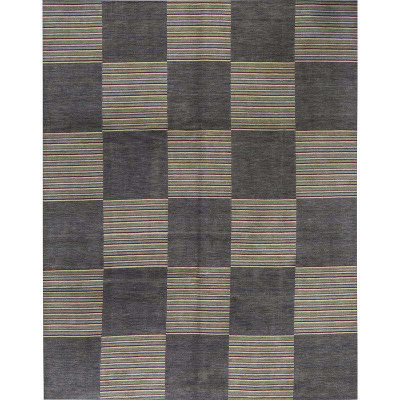 Tapis brun et multicolore de haute qualité noué à la main