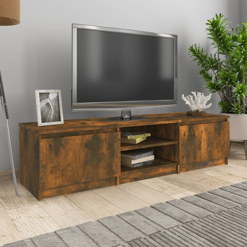 Meuble télé vidaXL avec meuble télé et console multimédia, Chêne fumé