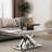 Silver And Grey Coffee Table With Mirrored Silver X-Base