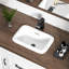 Lavabo de salle de bain encastré KARAMAG de 18 pouces, semi-encastré, installation facile avec trop-plein, blanc