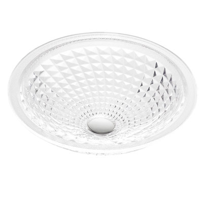 Lavabo de salle de bain vasque circulaire en verre transparent