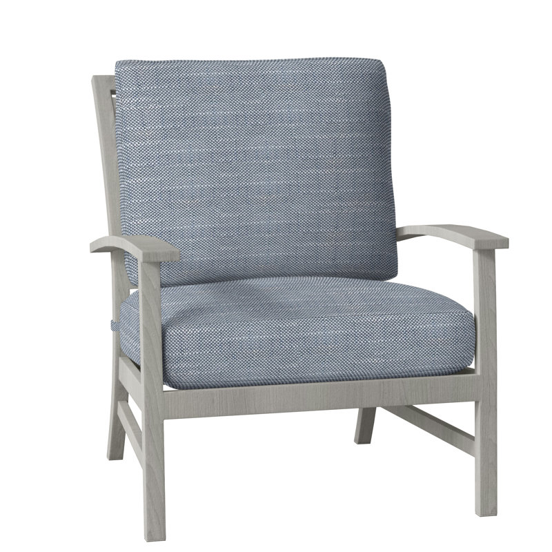 Charleston Patio Lounge Chair with Cushions, No Welt, Oyster, Linen Dove