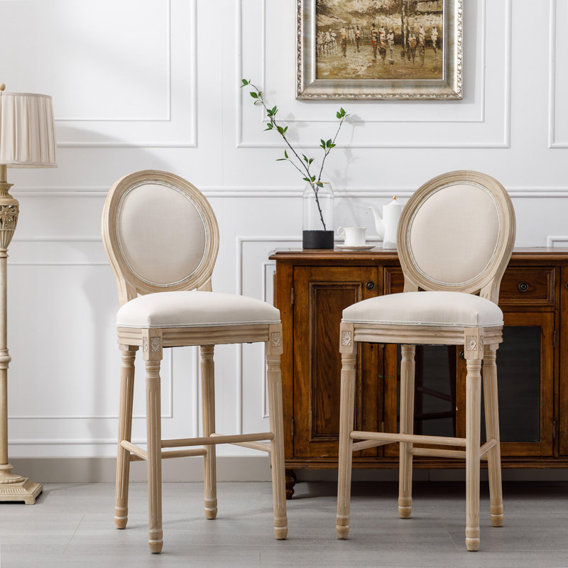 46.46" Bar Stool, Beige