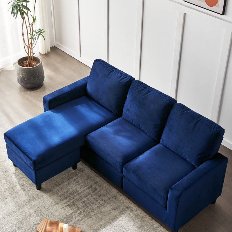 Dredon 3 Seater Velvet Sofa & Chaise