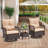 3 Pieces Patio Swivel Rocker Rattan Chairs, Outdoor Swivel Rocking Chairs With 1 Rattan Coffee Table, 360 Degree Swivel Patio Chairs For Lawn, Garden, Porch-109264708