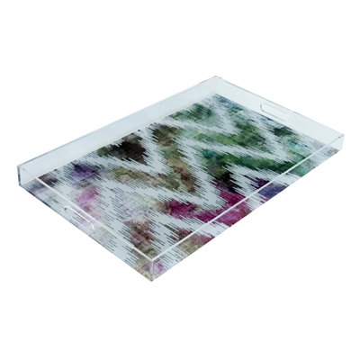 Chevron Richesse Acrylic Rectangle Decorative Tray