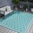 Teal Rectangle Polypropylene Rug-262134661