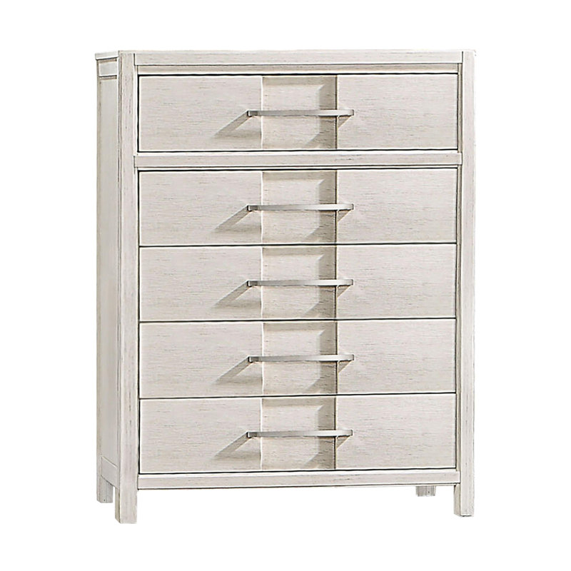 Commode 5 tiroirs l 33,6 po blanche, Blanc