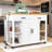 Extendable Kitchen Island with Integrated Power Outlets, 2 Drawers and Cabinet-959588601