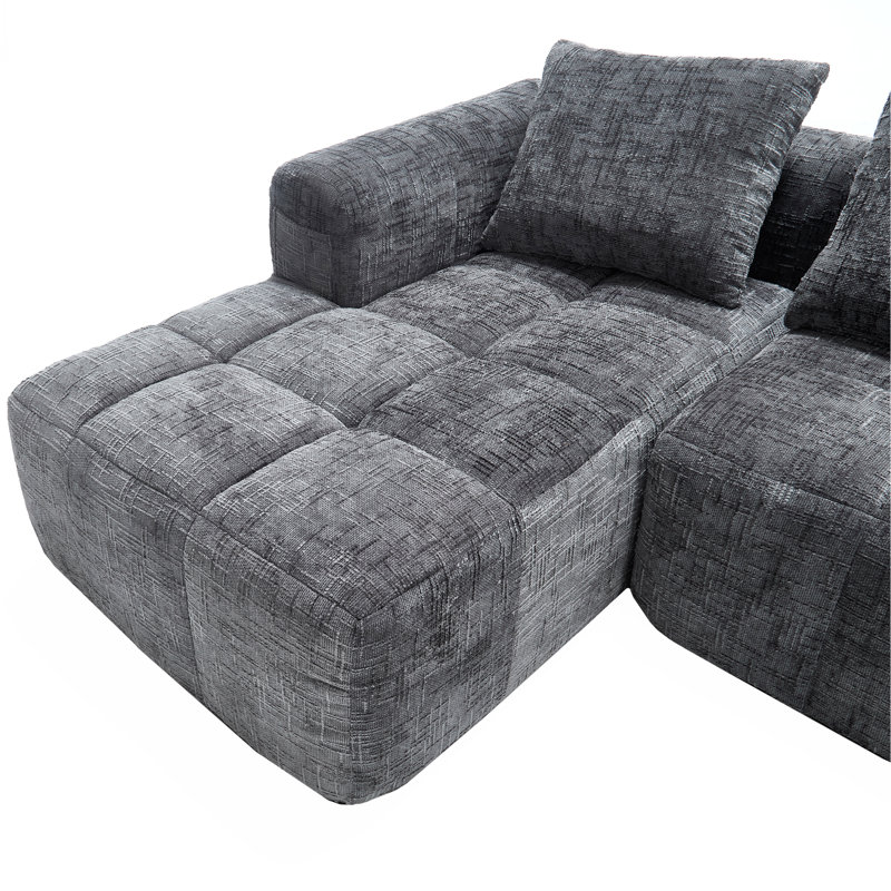 Canapé modulaire 2 pièces sans cadre, Gris