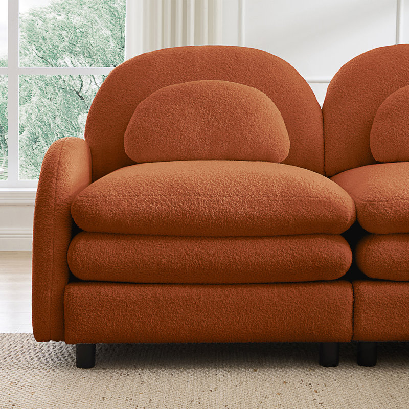 Canapé-lit Soft Cloud, Orange Teddy