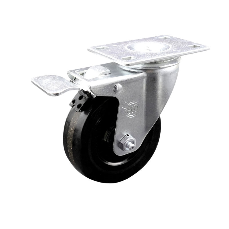 4 Inch Phenolic Wheel Swivel Top Plate Caster with Total Lock Brake SCC