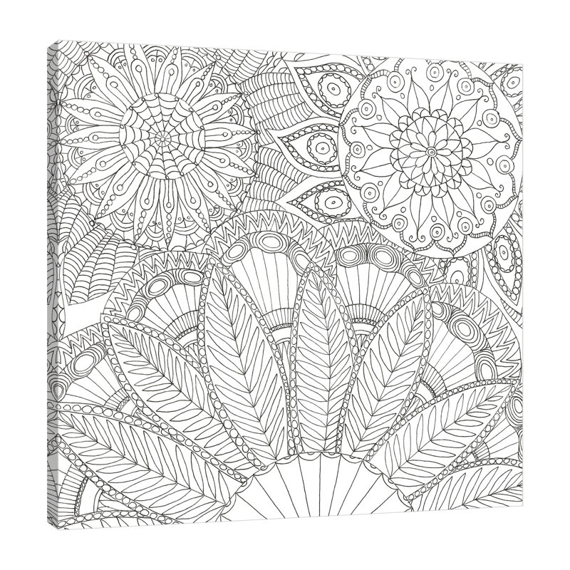 «Jungle Flora 3 Less» par Pam Varacek - reproduction d'art sur toile tendue, H 36 po x l 36 po x P 1,5 po