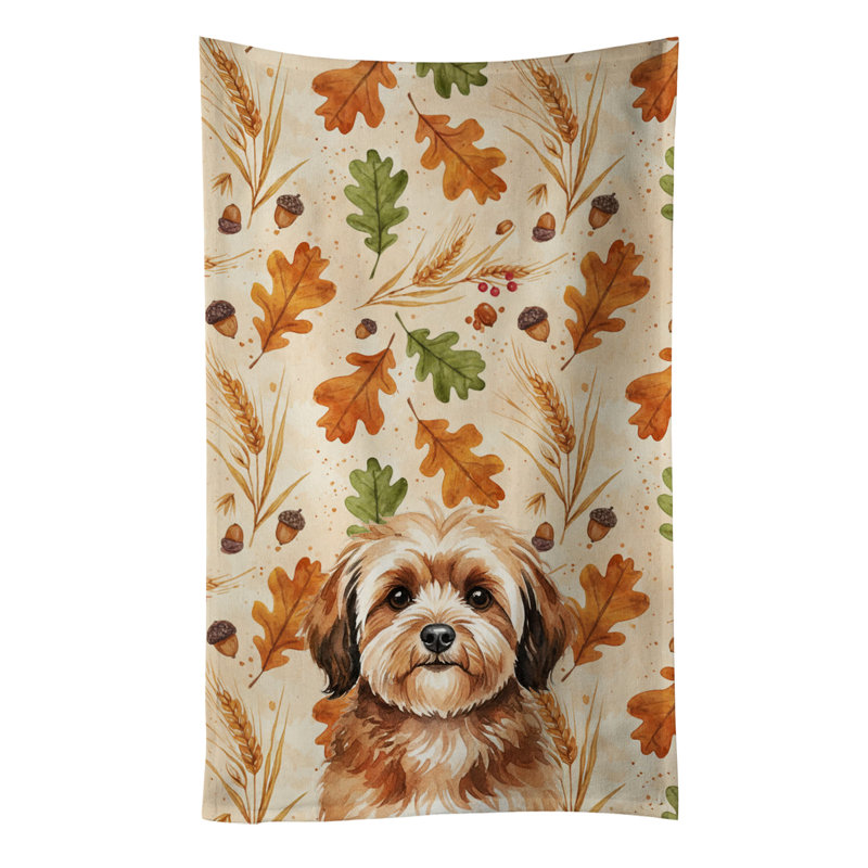 Sable Havanese Heirloom Fall Kitchen Towel, Sable Havanese