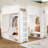 Triple Bunk Bed With Storage Shelves And Hooks, Twin +Twin Over Twin Xl-1062505010