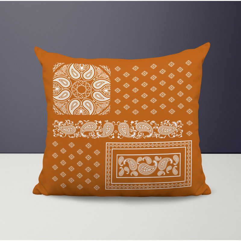 Housse et insert de coussin décoratif en polyester, L 15 po x H 15 po, Orange