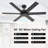 56" Modern Indoor Ceiling Fan with Remote Control, 6-Blade Ceiling Fan with Quiet Reversible DC Motor, Black & Walnut Finish-129389764