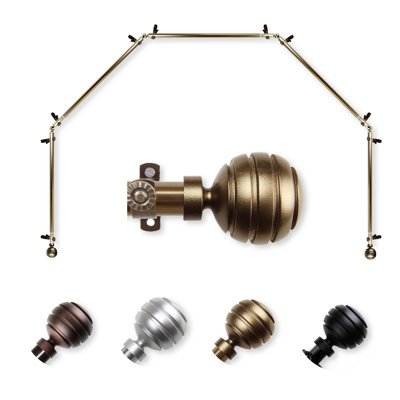 Pepin Adjustable Bay Window Single Curtain Rod