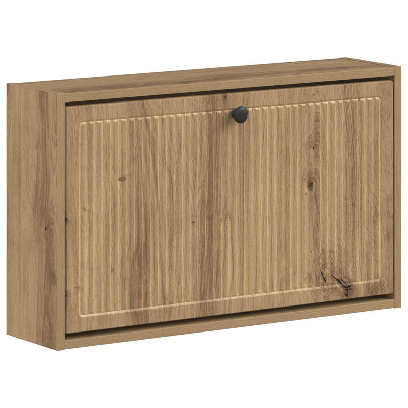  Wall-Mounted Shoe Cabinet with Drawer EDE Engineered Wood Storage Sleek, 43 cm H x 71 cm W x 17 cm D, Artisan Oak