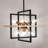 Modern Minimalist 8-Light Chandelier With Black And Gold Finish