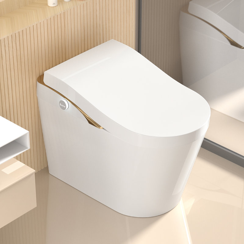 YINGZE SM8008-4 Modern Smart Toilet With Bidet Auto Flush Comfort Tall Seat With Foam Shield System， WHITE, Matte White
