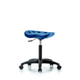 Adjustable Height Ergonomic Lab Stool with Footring Pedestal Base