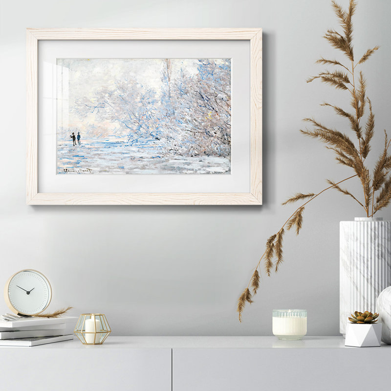 Le givre à Giverny, 1885 - reproduction d'un seul cadre, Blanc, H 22 po x l 32 po x P 1,5 po