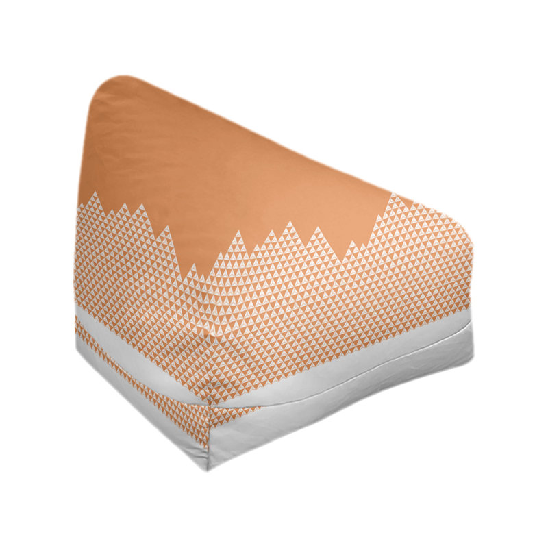 Sac de pois Leffel, H 27 po x l 30 po x P 25 po, Housse de pouf, Orange et gris