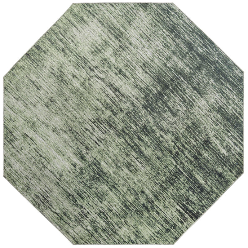 Tapis contemporain contemporain de couleur Ikhasa, Octogone 7 pi 7 po