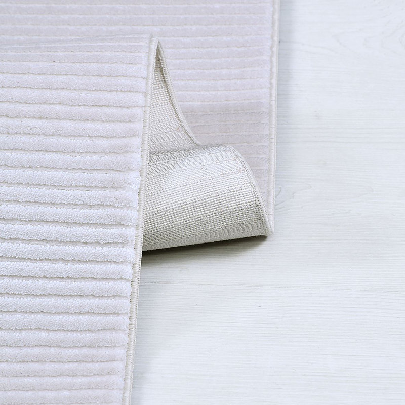 Modern/Striped Beige Machine Washable Non-Slip Area Rug, Runner 3'4" x 8'3"