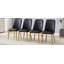 4 chaises de salle à manger modernes, un dossier en cuir de polyuréthane élégant et des pieds en métal doré procurent une expérience de maison confortable à la cuisine, à la chambre à coucher et au bureau.-1556018828-1556018826