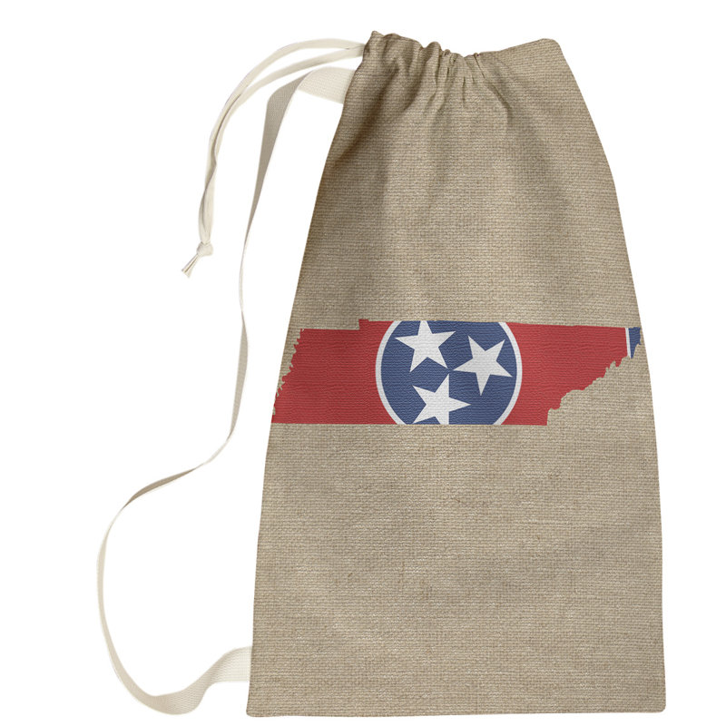 Sac à linge united states flag, Grand H 76,5 po x l 29,5 po x P 1,5 po, Beige bleu blanc rouge, Caroline du Nord