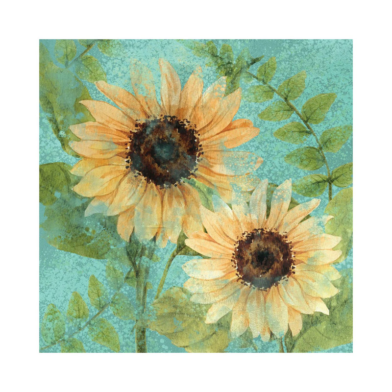 Sunflower Teal by Kimberly Allen - Wrapped Canvas Painting