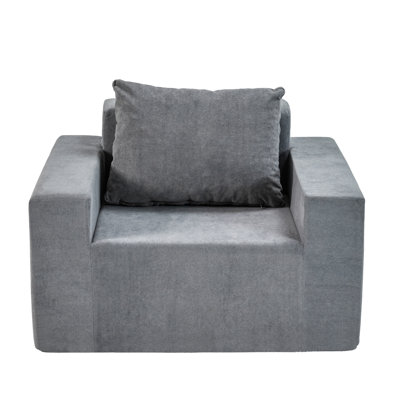 Sofa In A Box Foam Sofa Couch With Pillow, Bean Bag Chairs For Adults Stuffed High-Density Foam, Large Bean Bag Sofa For Living Room Bedroom Gaming Ro by Hokku Designs