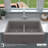 Karran Quartz 34'' X 21-1/4'' 50/50 Double Bowl Farmhouse/Apron Front Kitchen Sink Kit-49947604