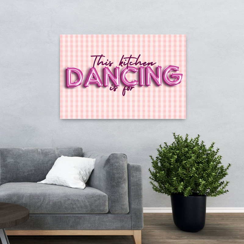 Affiche murale contemporaine lilas « Danse dans la cuisine », H 32 po x l 48 po