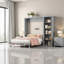 Lit escamotable double avec tablettes SpaceSaver - Blanc-294159649