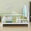 Lit maison contemporaine en bois avec tablette de tête de lit-938904680-938904687