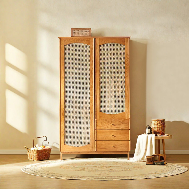 Garde-robe rétro nordique moderne simple pour chambre à coucher