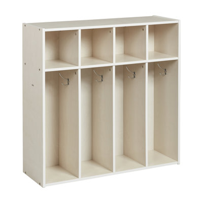 ECR4Kids Streamline 4-Section Toddler Coat Locker with Cubby Storage, Kids Furniture