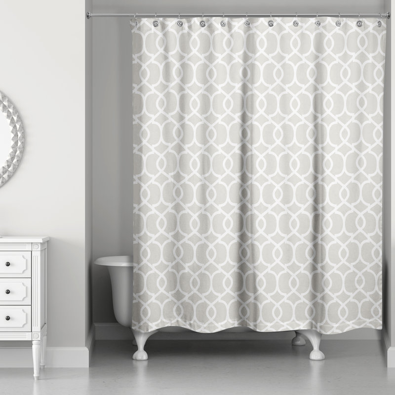 Rideau de douche géométrique simple, Brun clair