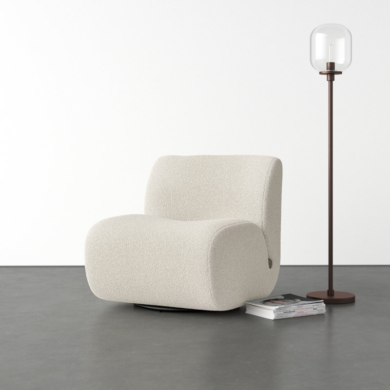 Anette Upholstered Swivel Accent Chair, Sheldon Ivory