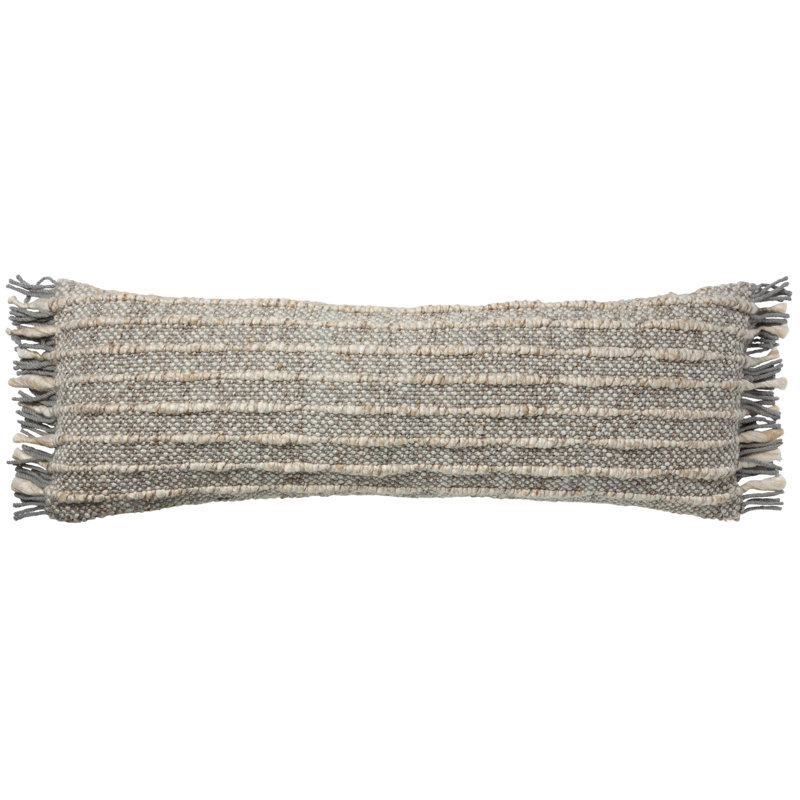 Angora Sameen Handmade Lumbar Pillow & Insert (13"x40"), Down