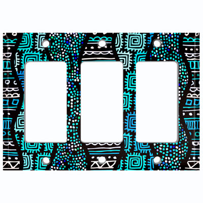 Patterned 3 - Gang Toggle Light Switch Standard Wall Plate