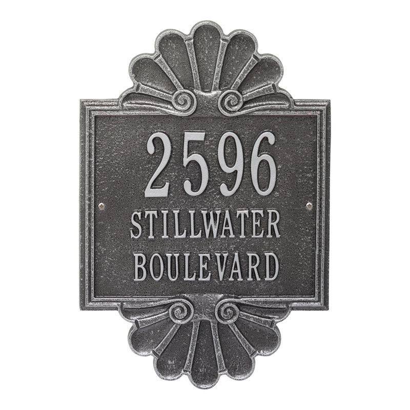Signature Series 3-Line Wall Address Plaque, Smoke Gray, Gray, Yes
