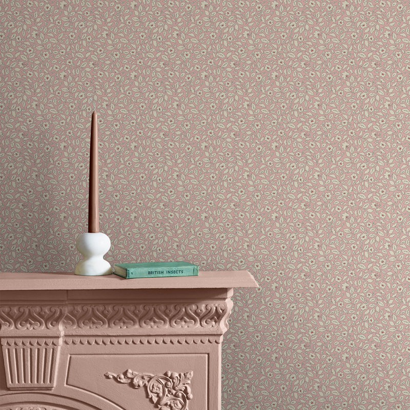 Joules Ditsy Floral Print Floral 10m x 52cm Matte Wallpaper Roll, Pink