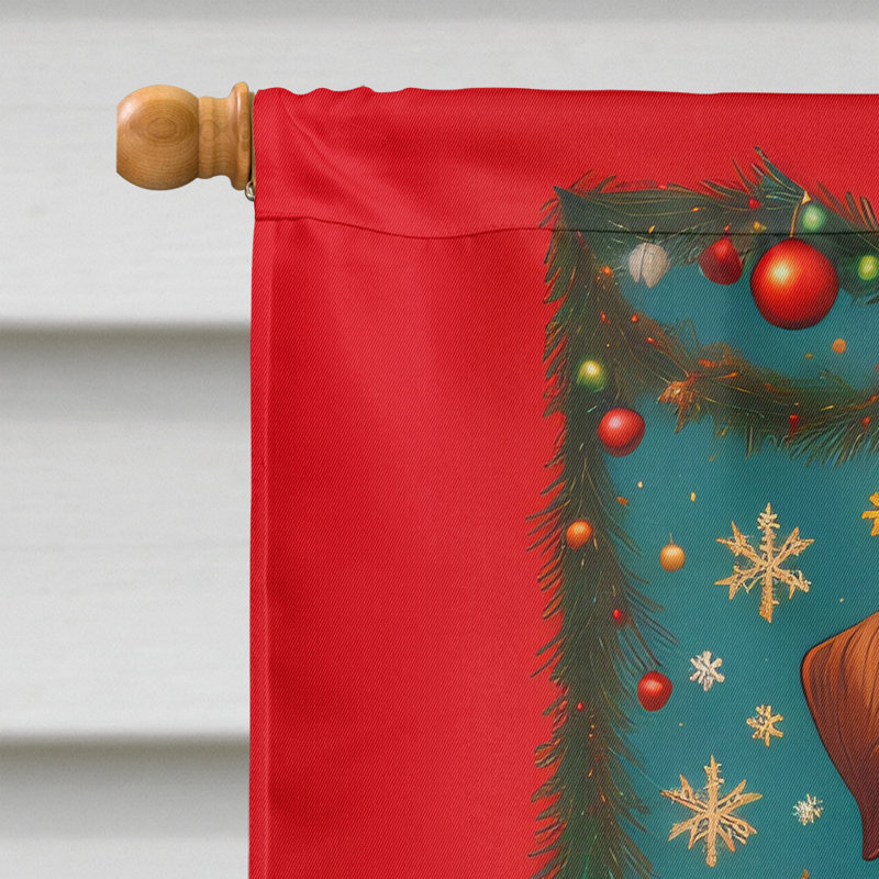 Drapeau de maison de Noël en polyester double face H 40 po x l 28 po