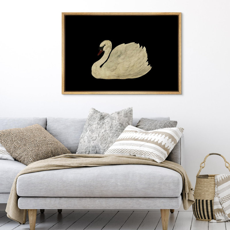 Élégant cygne, oiseaux gracieux, illustrations, campagne française rustique, H 36 po x l 24 po, Naturel